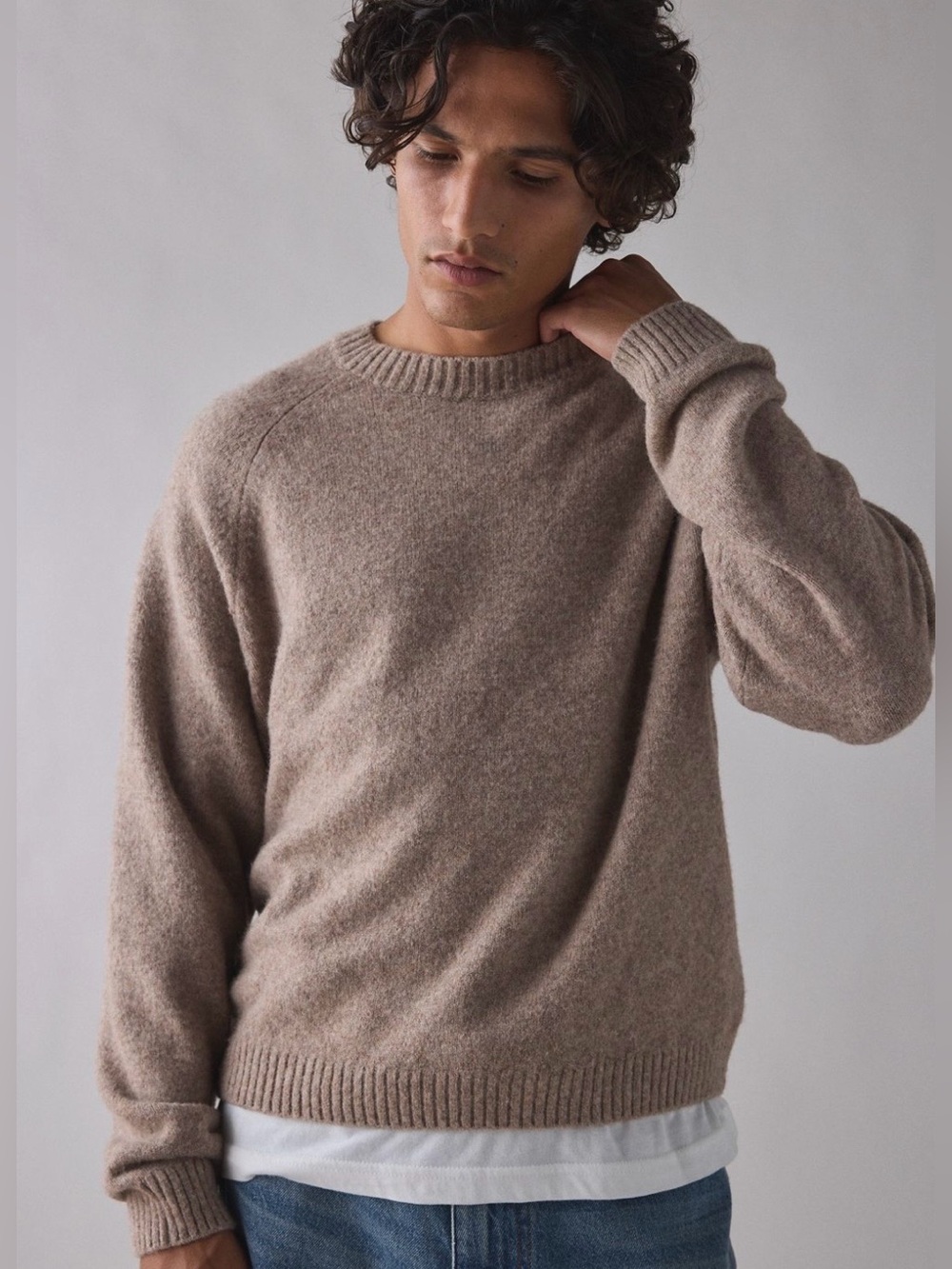 NWT UO Everyday Cozy Knit Crew Neck Sweater Style 102095296 Taupe size XL